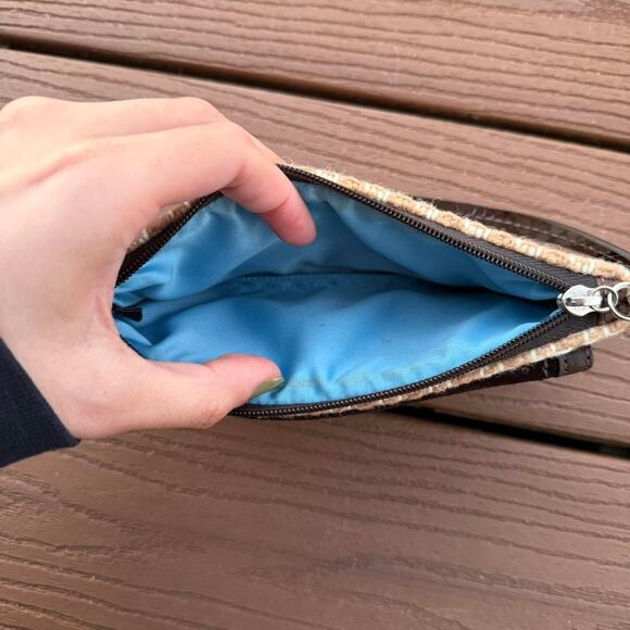 Coach Vintage Wool & Suede Houndstooth Turnlock Mini Bag Wallet - Picture 6 of 7